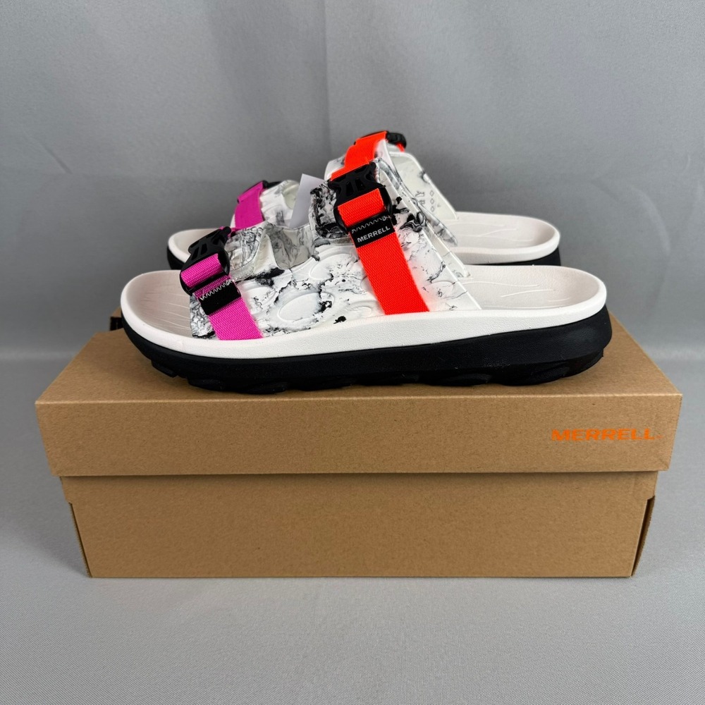 Merrell Hut Ultra Wrap Sandals Mens Size 13 White Black Slip-On J006191 New NIB